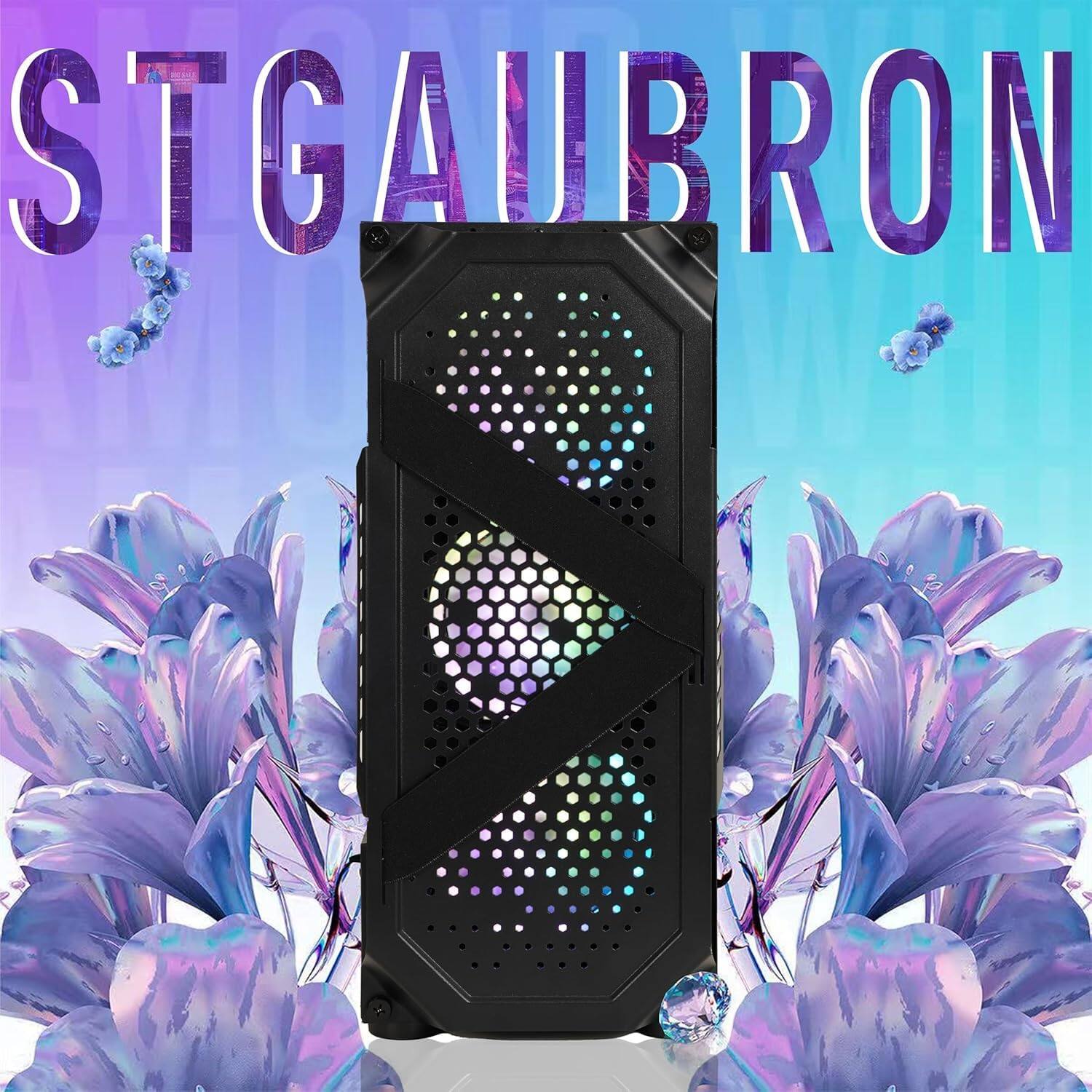 Left. STGAubron - STGAubron Gaming Desktop PC, Intel Core i7 up to 3.9Ghz, GeForce RTX3060 12G Graphics, 32GB RAM, 1TB SSD, WiFi 6, Win11H - Black.