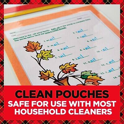 CLEAN POUCHES  
SAFE FOR USE WITH MOST HOUSEHOLD CLEANERS