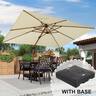 PURPLE LEAF - 9' X 12' Patio Rectangle Outdoor Cantilever Umbrella Windproof Offset Heavy Duty Sun Umbrella with Base for Garden - Cream