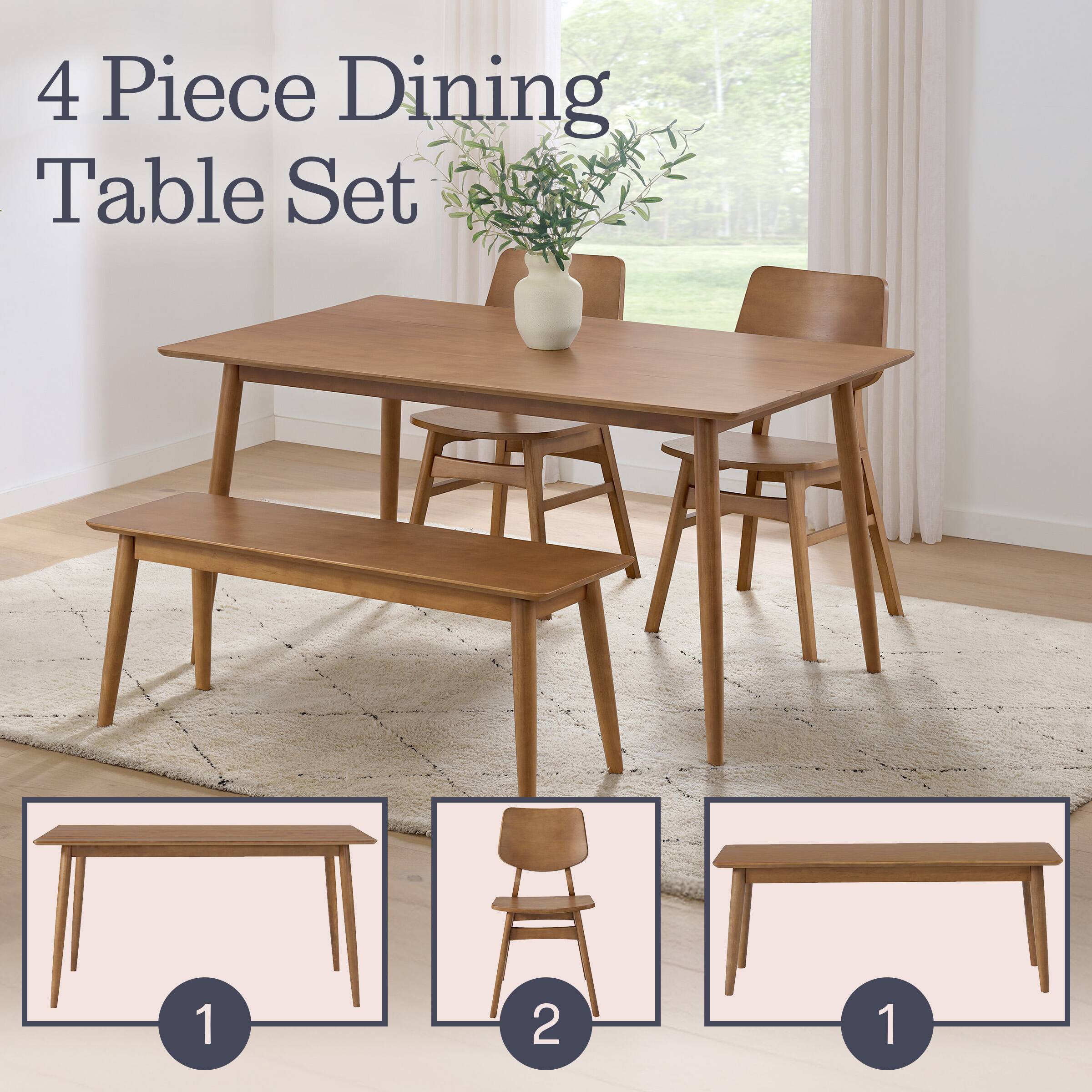 4 Piece Dining Table Set

1. Table
2. Chair
1. Table
