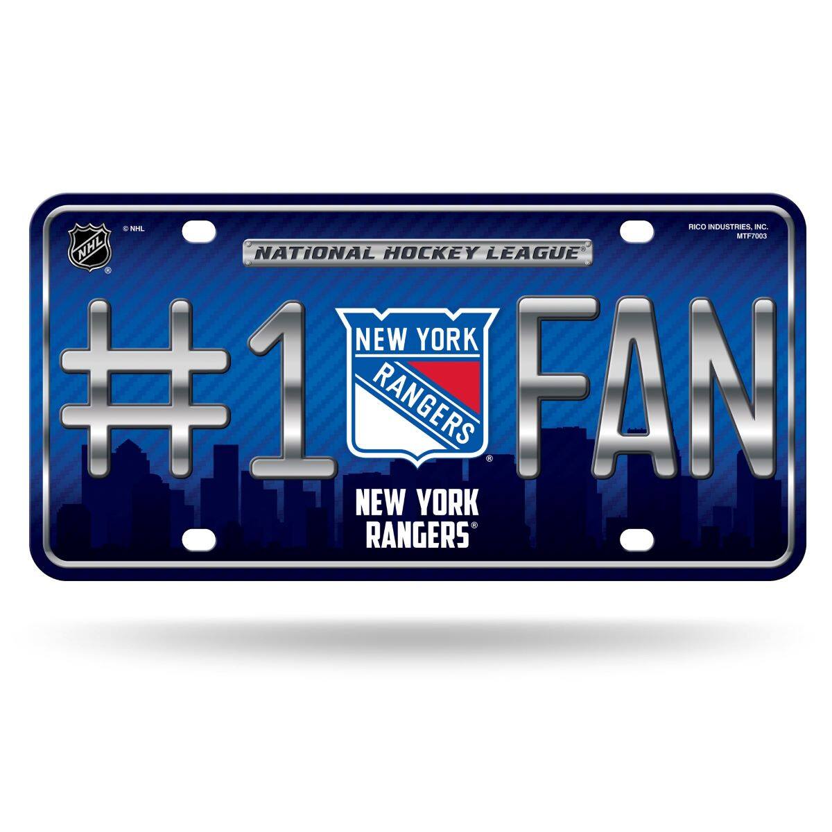 New York Rangers #1 Fan Metal License Plate Auto Tag