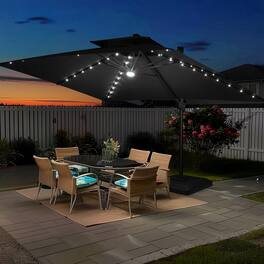 Crestlive Products - 13ft Aluminum Slide-tilt Cantilever Patio Umbrella Lights Base - Black