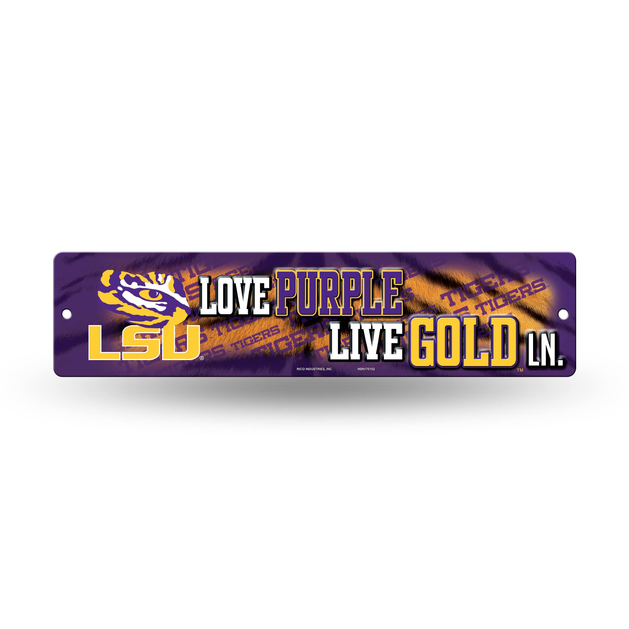Rico Industries - Louisiana State LSU Tigers Street Sign (16") Hang anywhere you choose. Garage, office, den, man cave, kids room - Multi