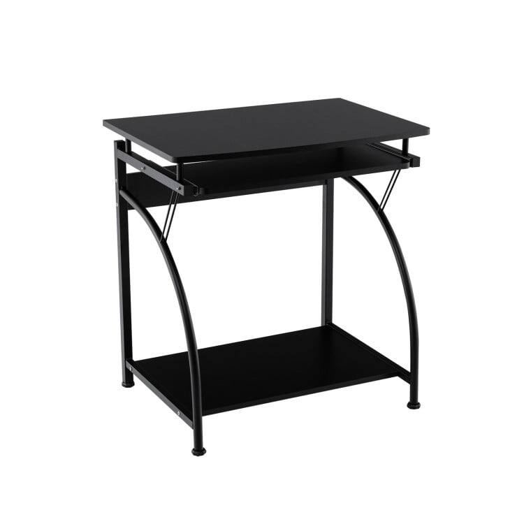 Back. Kadyn - 27.5 Inch Laptop Table Computer Desk for Small Spaces with Pull-out Keyboard Tray, Home Office Desks - Black.