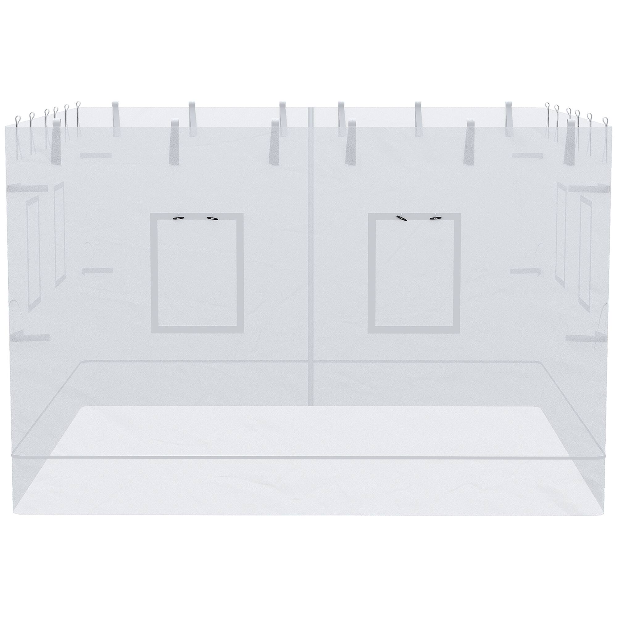 Alt View 7. Outsunny - Screen Walls, Replacement Netting with 6 Service Windows and 1 Door - White.