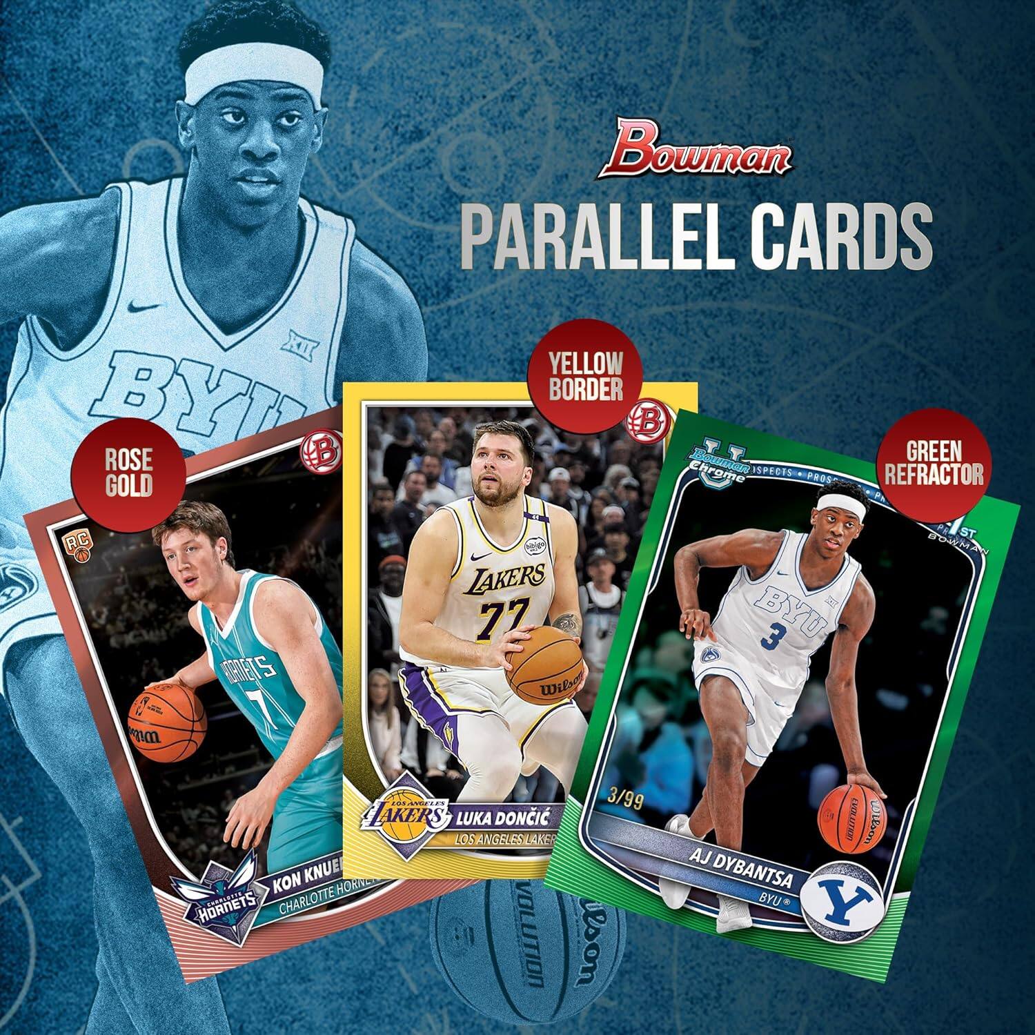 Bowman Parallel Cards Kit Yellow Border by Rose B B Chrome Inspects Pros Refractor Green Gold St. RC Lakers 77 BYU 3 2T300 Wil mm T 201A212 3/99 LAKERS LUKA DONCIC LOS ANGELES LAKE KON KNUE HORNETS CHARLOTTE EVOLUTION lson EVOLACTION DYBANTSA BYU