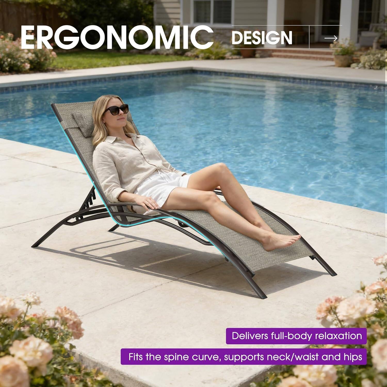 ERGONOMIC DESIGN

Delivers full-body relaxation

Fits the spine curve, supports neck/waist and hips