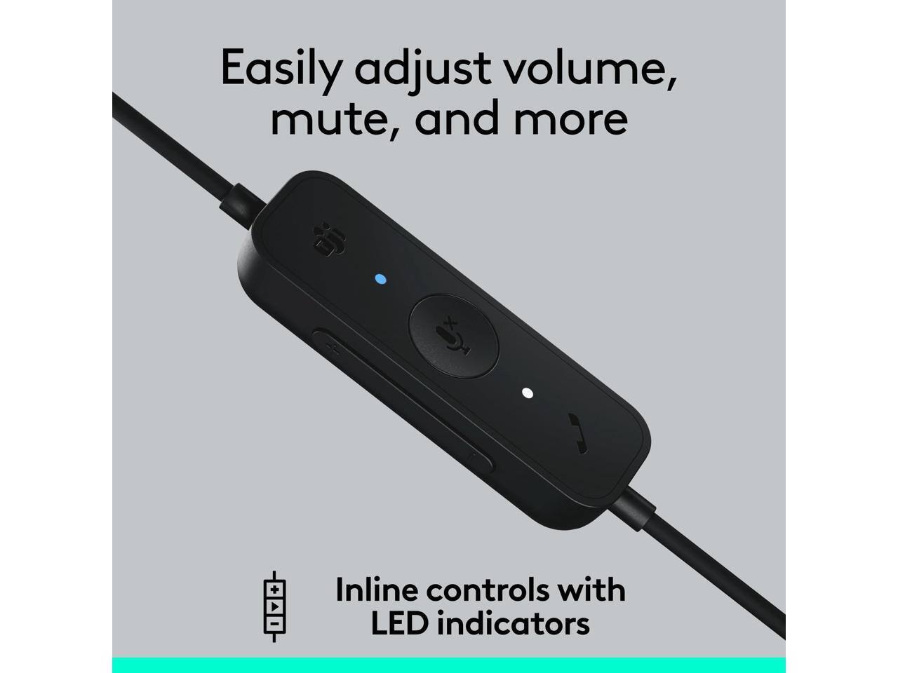 Easily adjust volume, mute, and more + Inline controls with LED indicators