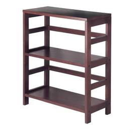 Hivvago - Contemporary 3-Tier Bookcase Storage Shelf Wood Finish - Espresso