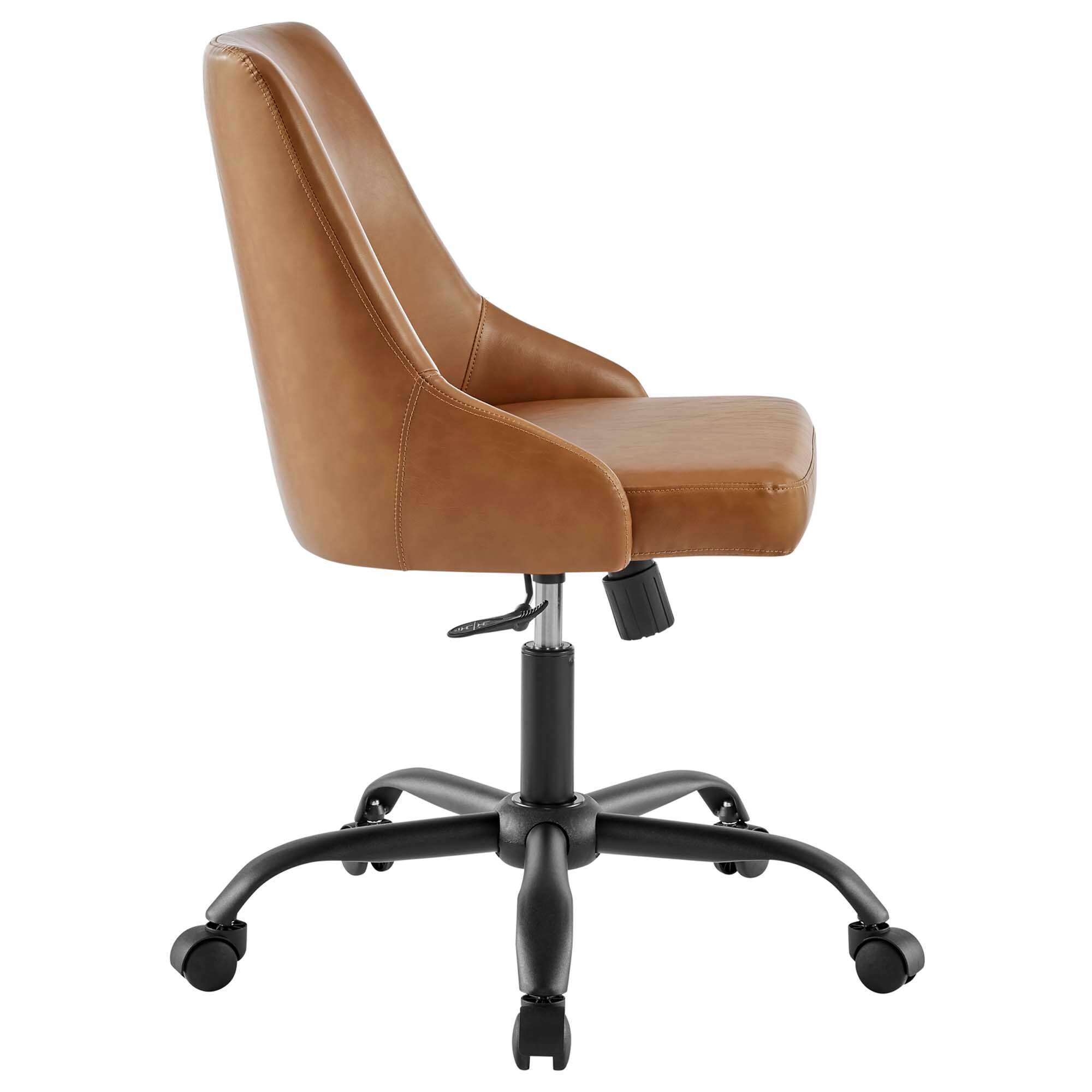 Angle. Modway - Designate Swivel Vegan Leather Office Chair by Modway - Brown.