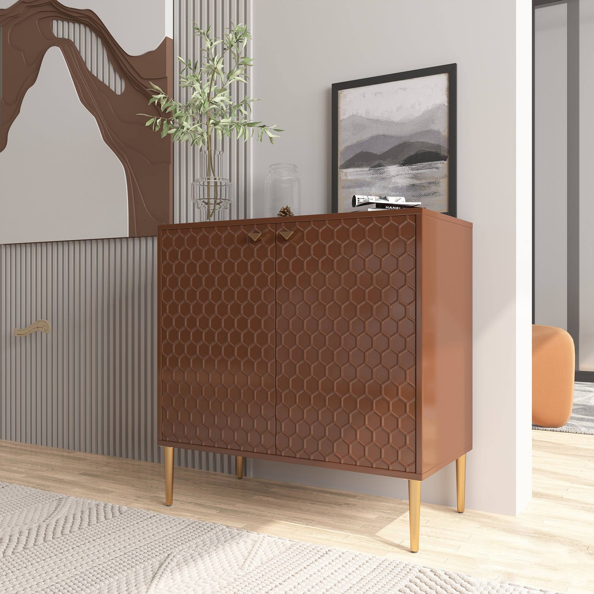 Alt View 7. Boyel Living - Boyel Living 2 Door Cabinet Storage Cabinet - Chocolate Brown.