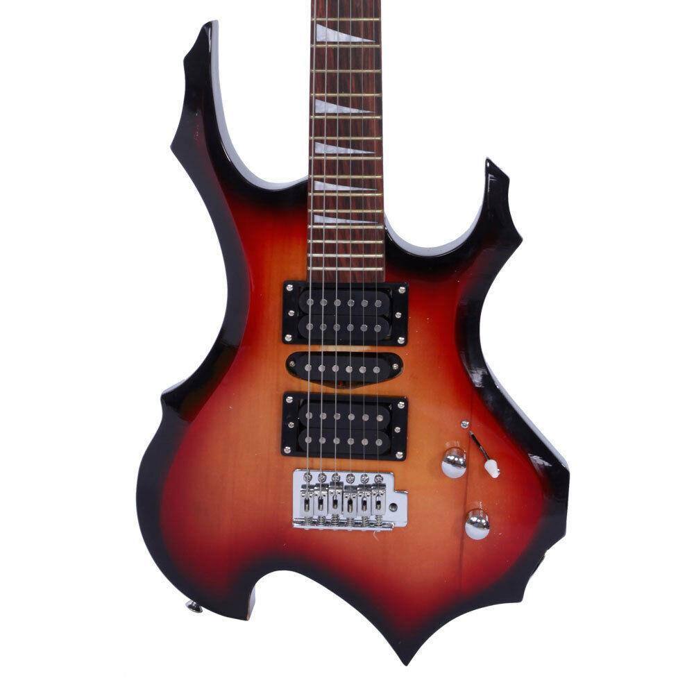 Alt View 1. Winado - Fired Flame Type Beginner Practice Right-Handed Electric Guitar Set for Student Gift.