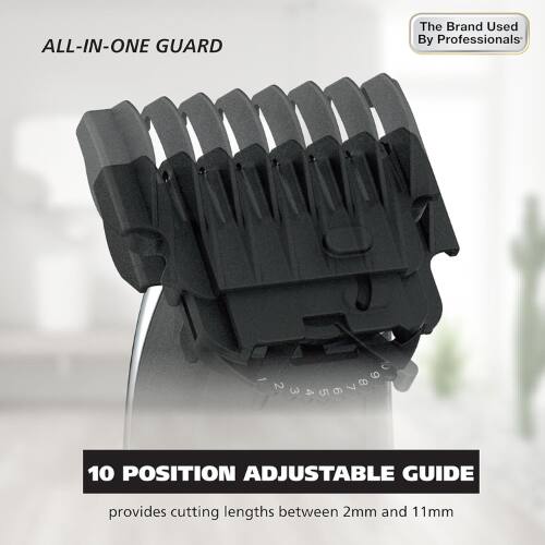 ALL-IN-ONE GUARD  
The Brand Used By Professionals  

10 POSITION ADJUSTABLE GUIDE  
provides cutting lengths between 2mm and 11mm