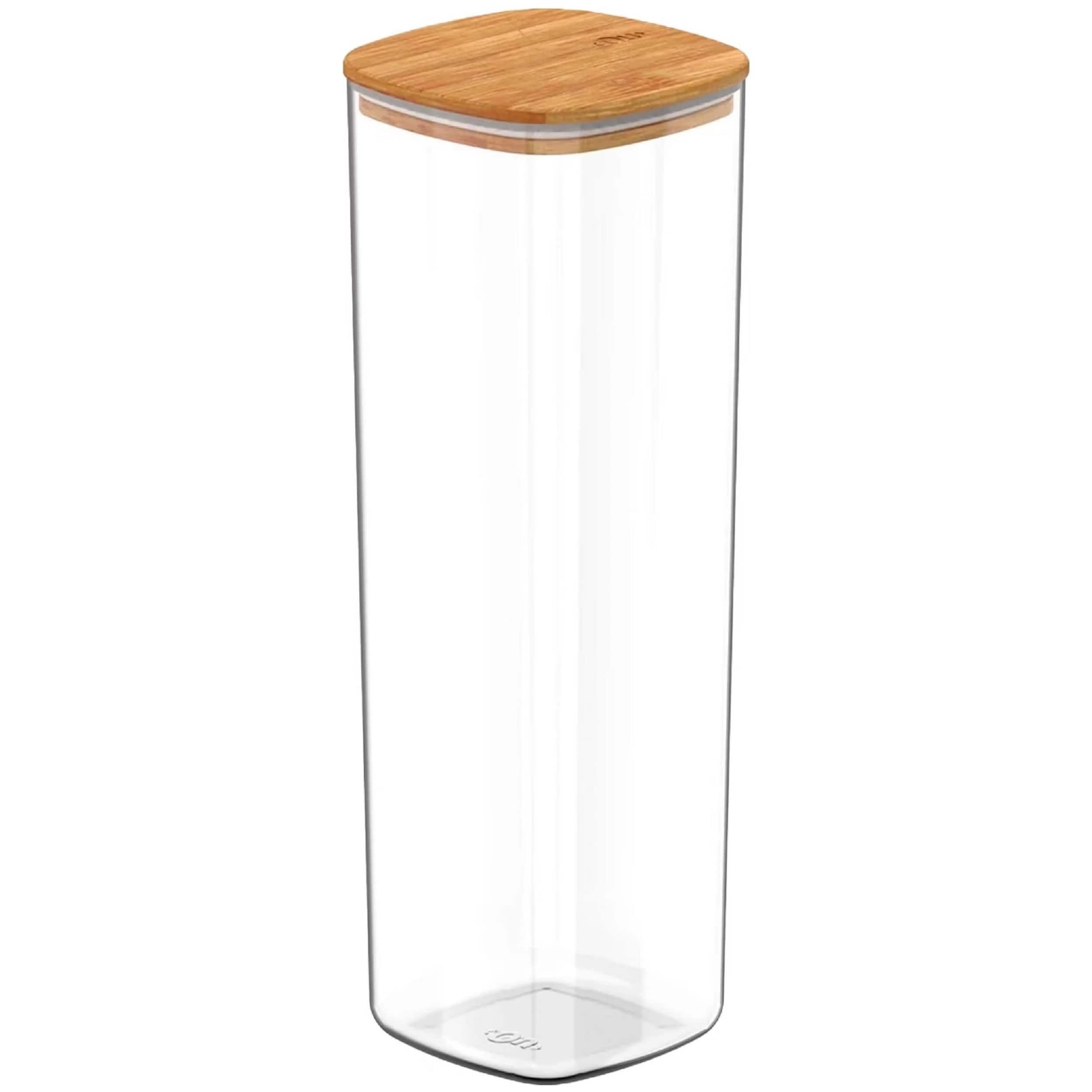 OU - Airtight Food Storage Container w Bamboo Lid 8.4cup, Plastic Food Storage Container