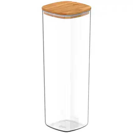 Front. OU - OU Airtight Food Storage Container w Bamboo Lid 8.4cup, Plastic Food Storage Container.