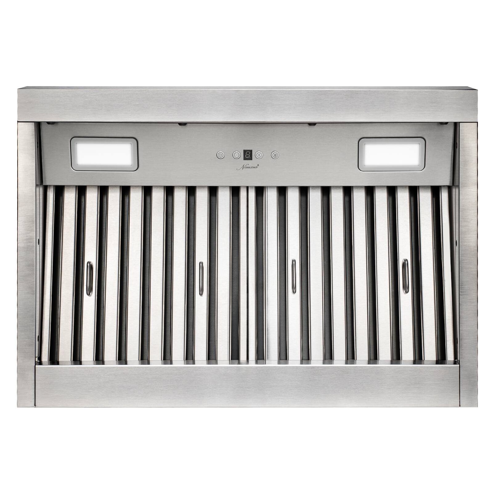 Angle. Akicon - Akicon 30 inch Ducted 600-CFM Range Hood Insert with 4-Speed Fan, 2 LED Lights and Baffle Filter - Stainless steel.