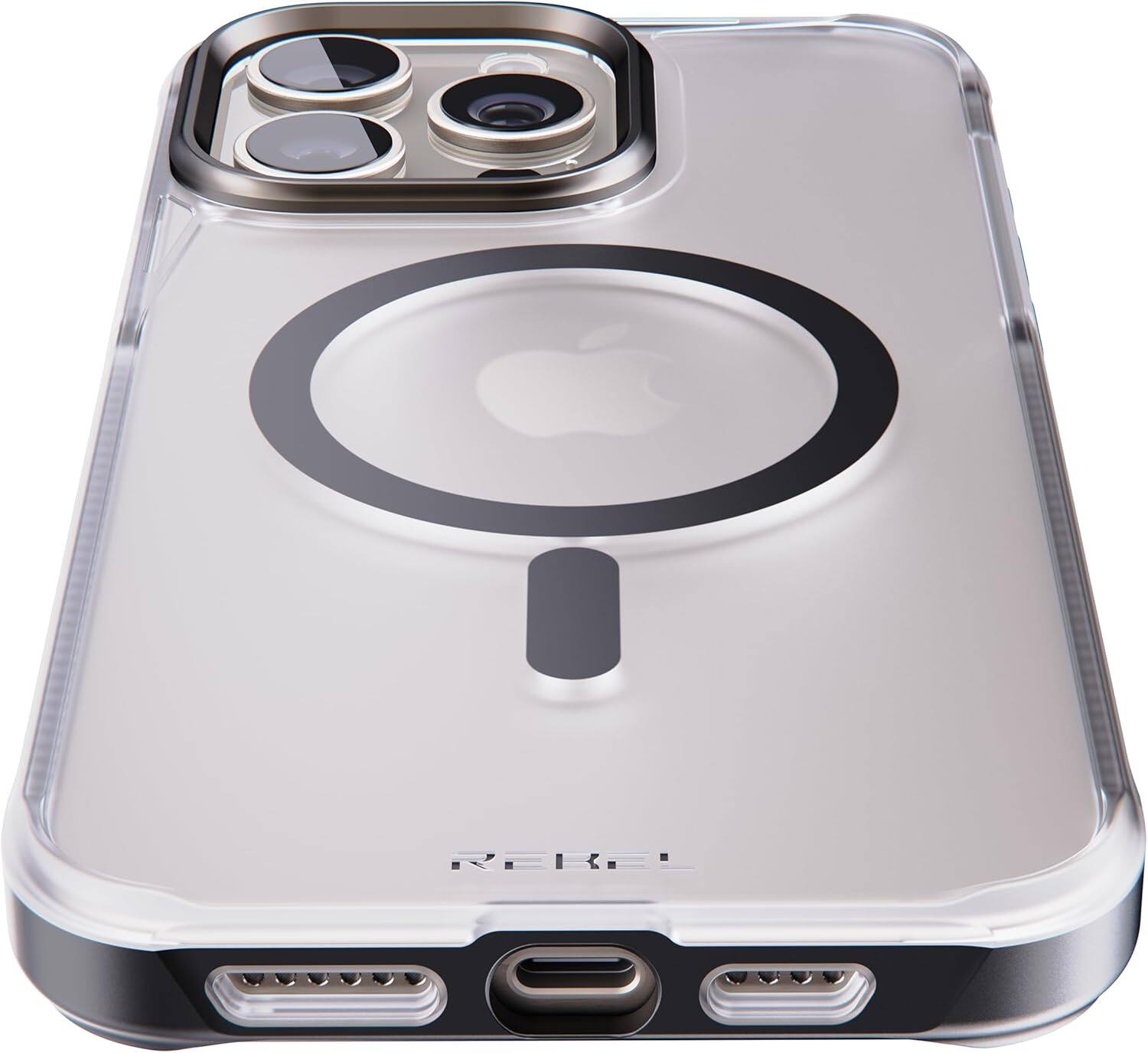 Alt View 1. Rebel - Rebel - Frosted Series GEN5 Case For Apple iPhone 15 Pro Max - Black/Matte Clear - Black.