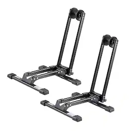 VEVOR - Bike Racks 2 Pack, Fits 20 to 29 Inch Mountain & Road Bikes, Alloy Steel Rust-Resistant Bike Floor Stand Rack - Black