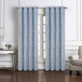 RT Designers Collection - Bridgeport Jacquard High Quality Light Filtering Grommet Curtain Panel 54" x 90" - Blue