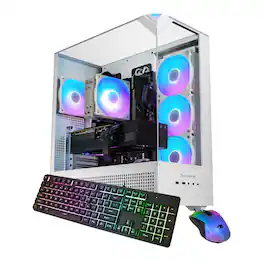 iBUYPOWER - Element Gaming Desktop PC - Intel Core i7 14700F, NVIDIA RTX 5060Ti 8GB, 16GB DDR5 RGB RAM, 1TB NVMe SSD_EWI7N56T02 - White