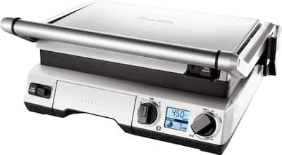 Breville - the Smart Grill Indoor BBQ Grill and Sandwich Press - Brushed Stainless Steel