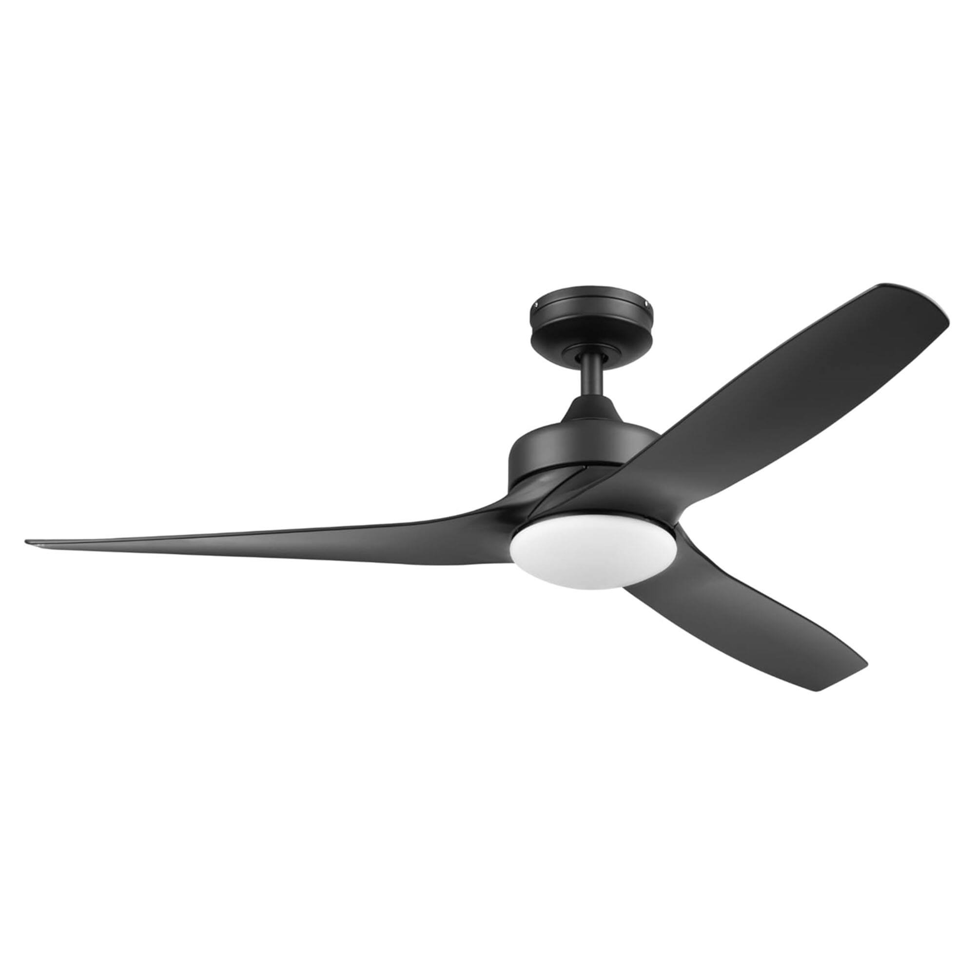 Front. Honeywell - Honeywell Lynton 52" Ceiling Fan w/ Remote, & Reversible Blades, Matte Black - Matte Black.