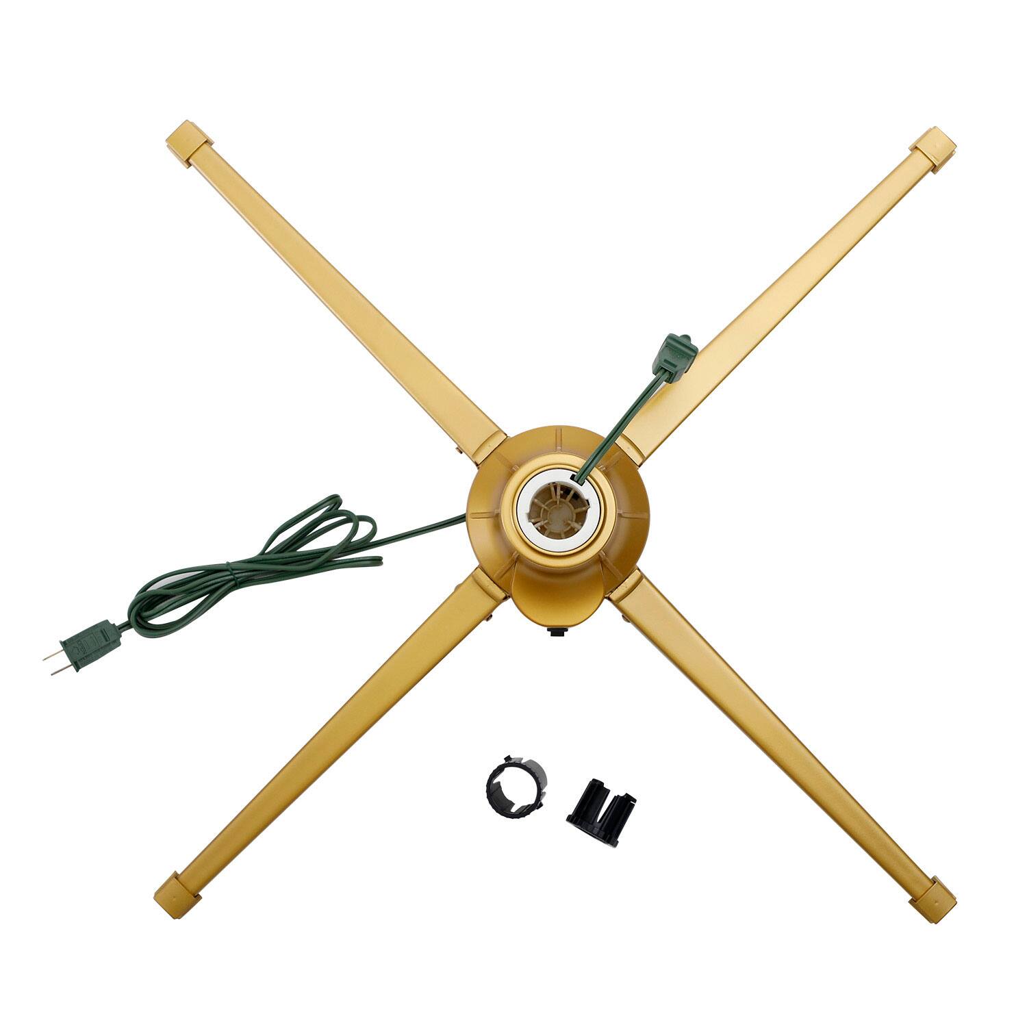 Alt View 4. Home Heritage - Home Heritage Metal Rotating Christmas Tree Stand for Holiday Trees Up to 7.5 ft - Gold.