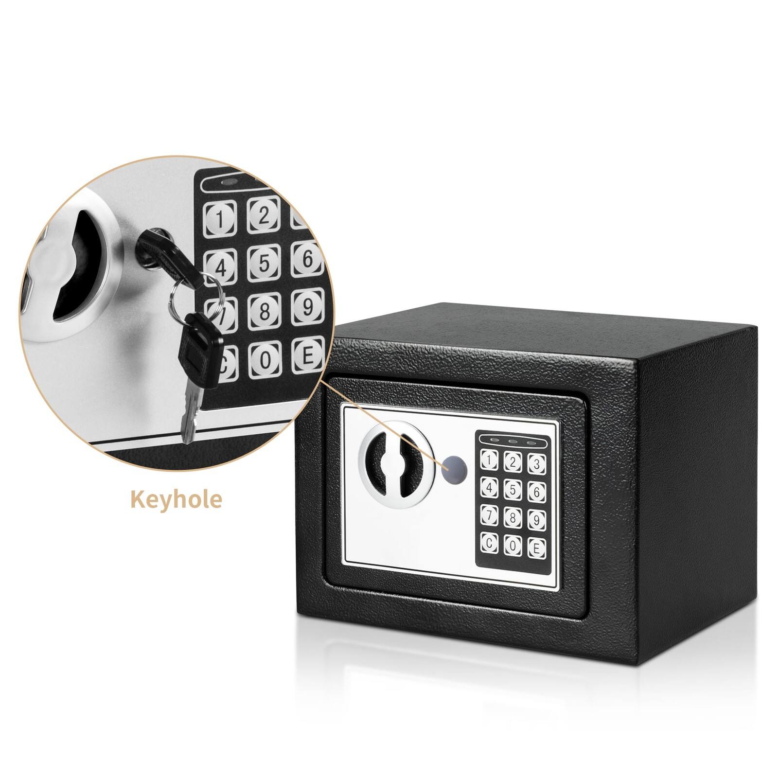 Alt View 5. Locksworth - 0.25 Cubic Feet Electronic Digital Safe Box, Steel Money Safe Box for Home with Fireproof Money Bag for Cash Safe Hidden - Black.