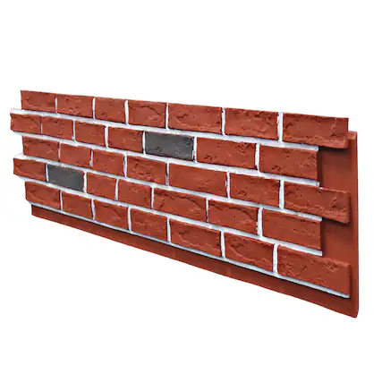 Front. LOVMOR - 1 Pack Faux Brick Wall Covering Panels for Interior and Exterior Decor PU Stone Veneer Exterior Exterior Siding Panel - Type A Cultural Brick.