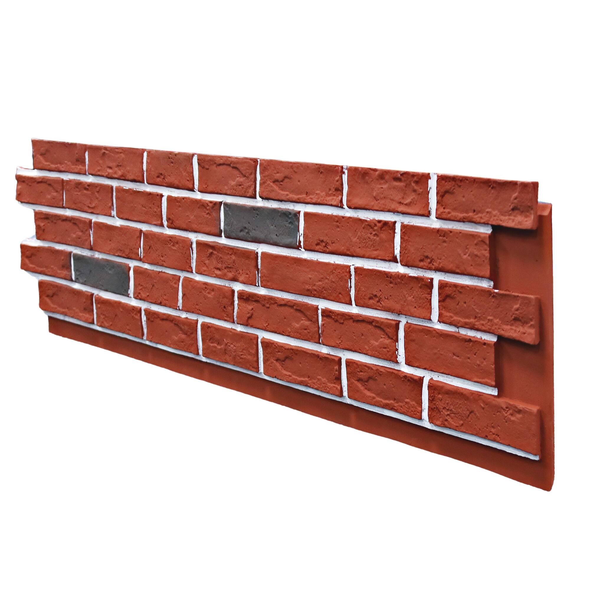 Front. LOVMOR - 1 Pack Faux Brick Wall Covering Panels for Interior and Exterior Decor PU Stone Veneer Exterior Exterior Siding Panel - Type A Cultural Brick.