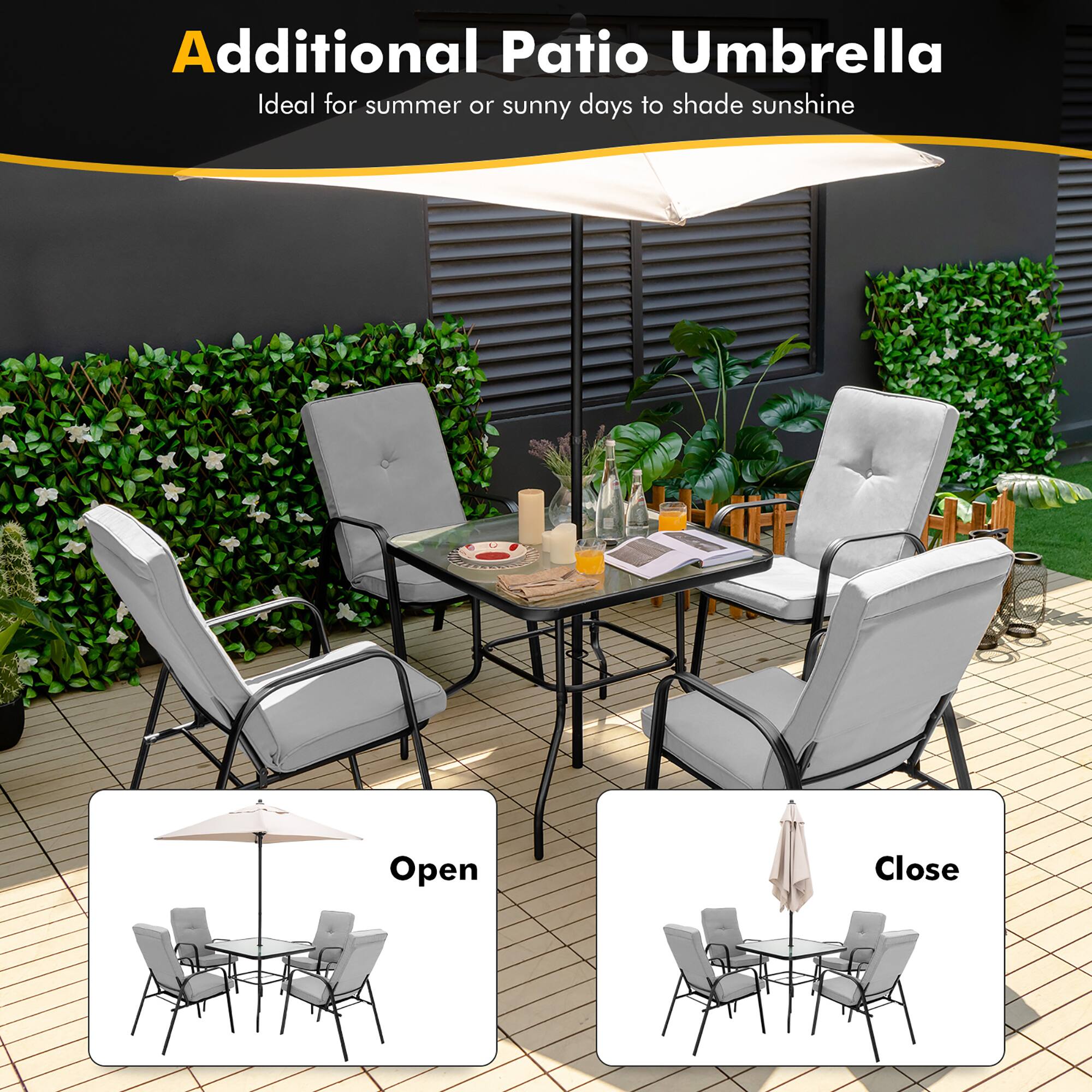 Additional Patio Umbrella
Ideal for summer or sunny days to shade sunshine
Open
Close
