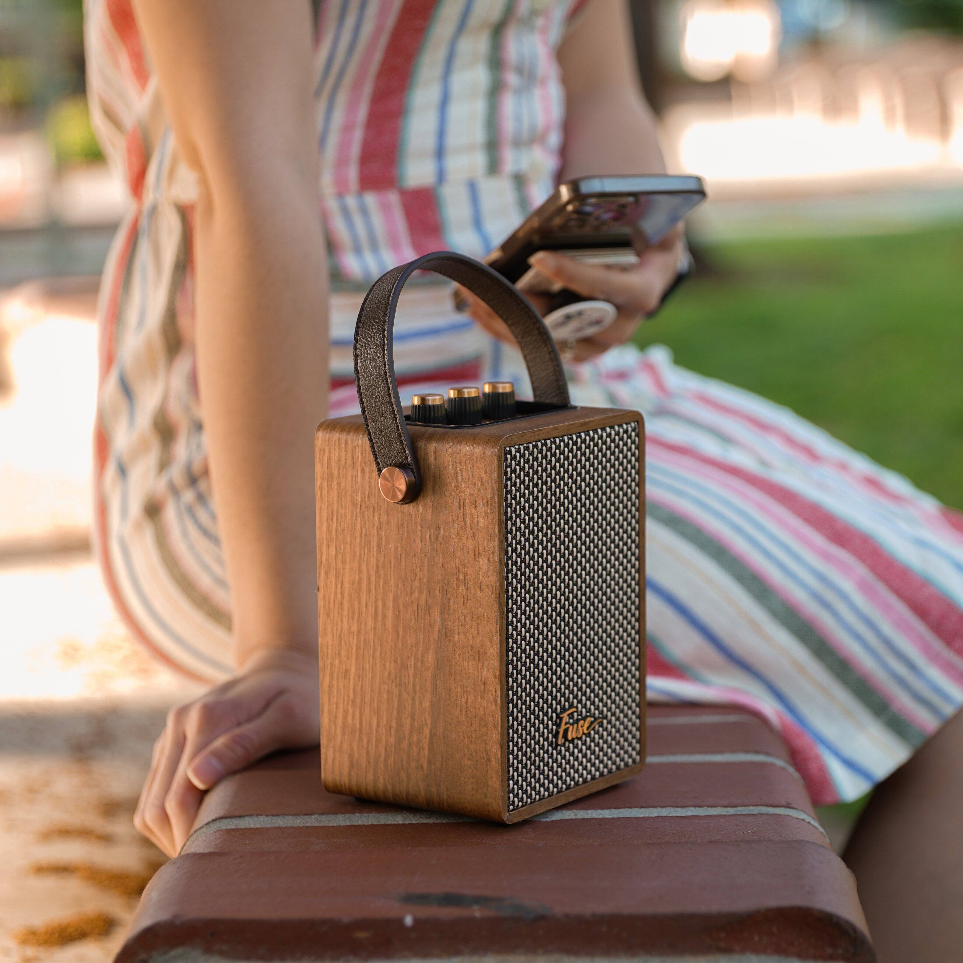 Alt View 2. Fuse Audio - Fuse ANDLE Portable Bluetooth Speaker with Handle | 12 Hour Battery Life |Brown.