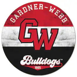 Jardine - Gardner-Webb Bulldogs 20'' x 20'' Retro Logo Circle Sign - Red