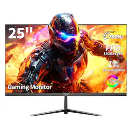 ZZA - 24.5 Inch 300Hz Gaming Monitor, FHD 1080P IPS Display, 1ms MPRT, AMD FreeSync, PC Monitor,HDR Support, VESA - Black