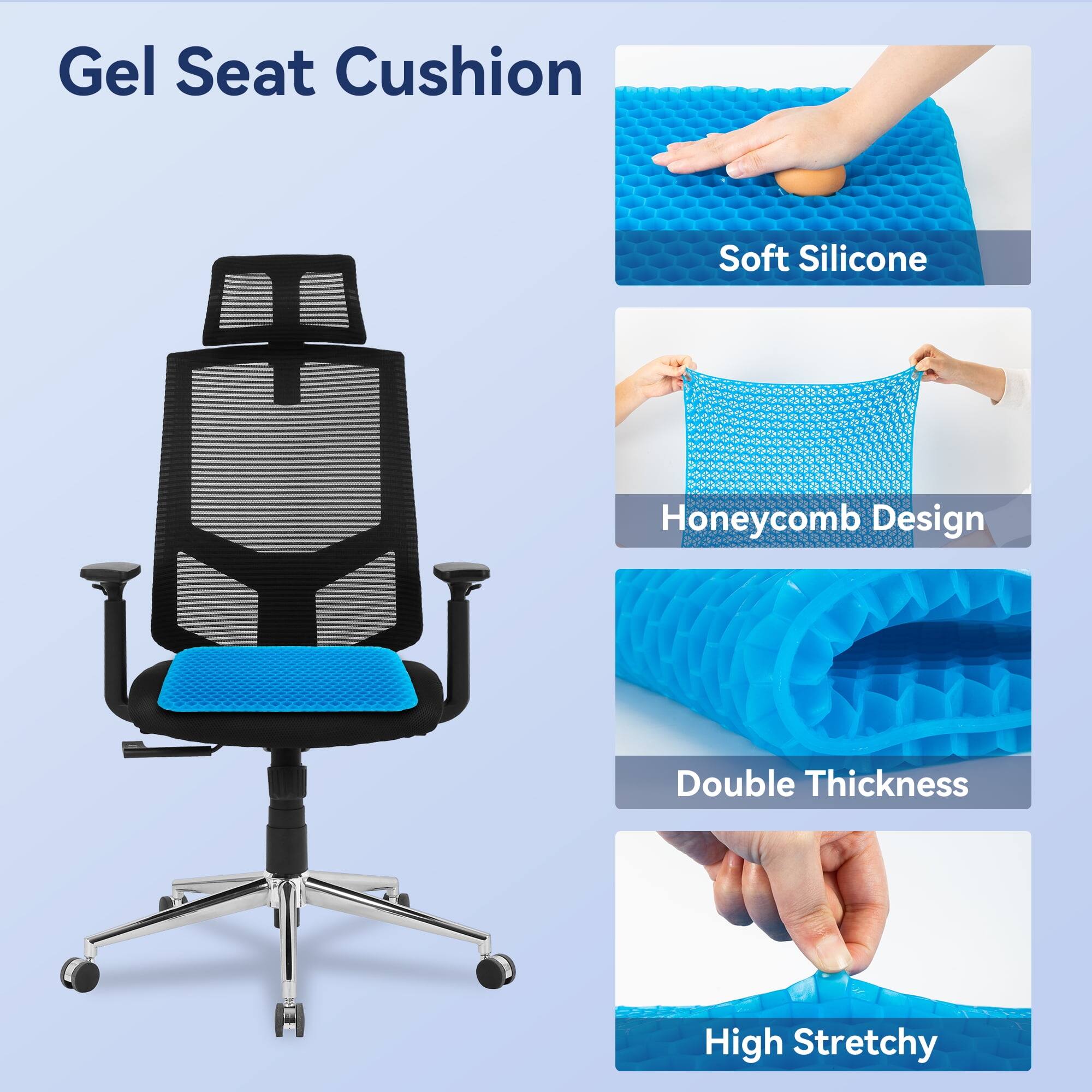 Gel Seat Cushion Soft Silicone Honeycomb Design Double Thickness High Stretchy
