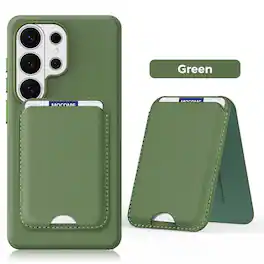 Dteck - 2-in-1 Magnetic Case for Samsung Galaxy S26 Ultra with Detachable Stand Wallet, Slim Shockproof Fabric Texture Cover - Green