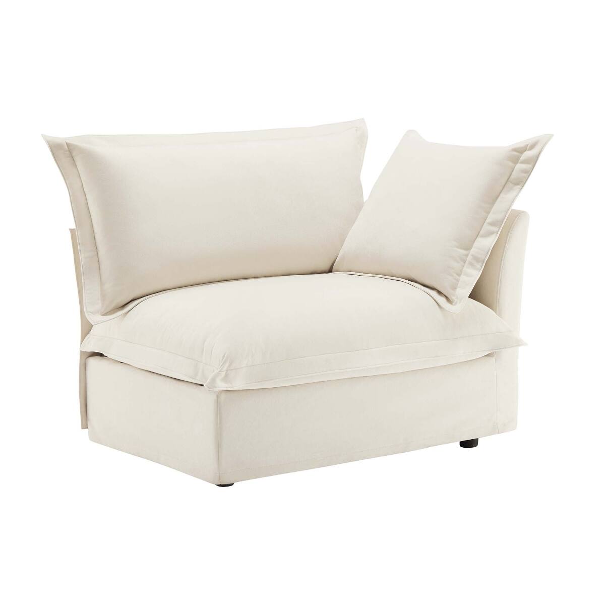 Alt View 2. Ropilly - Ropilly Cream Chenille Sofa Single Seat Sofa with Removable Covers and Pillow - Cream.