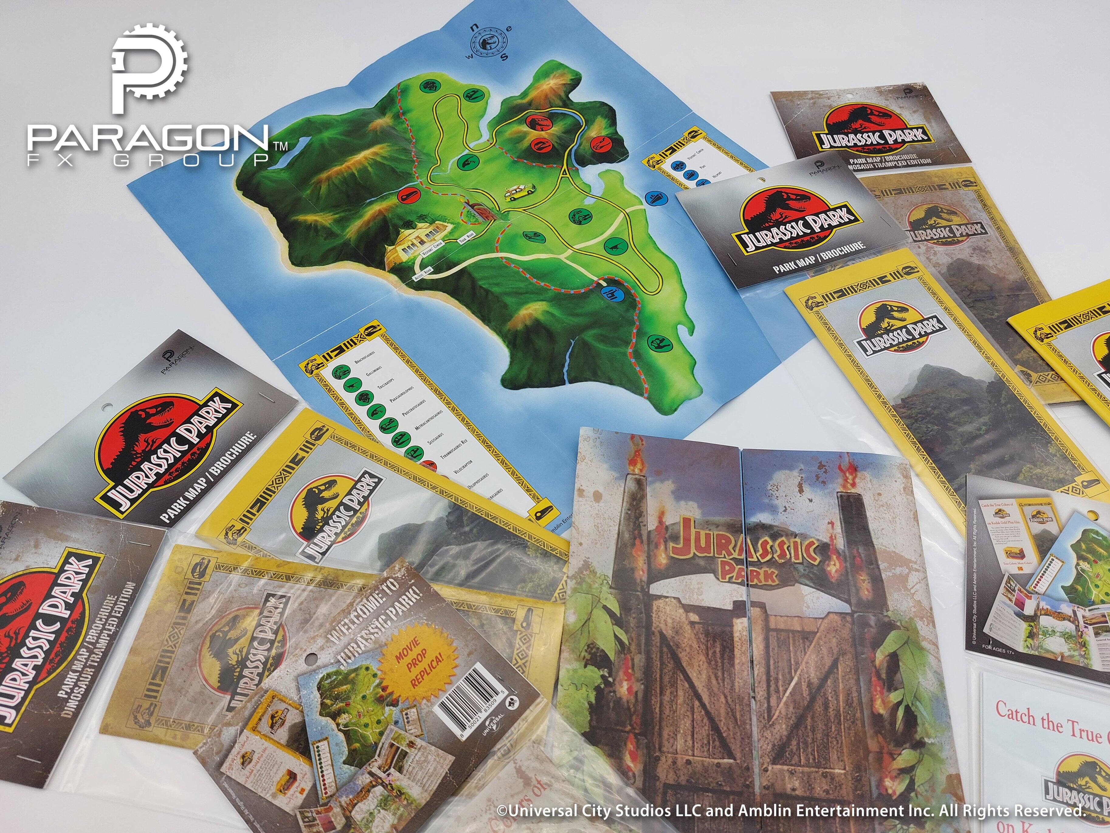 PARAGON FX GROUP

JURASSIC PARK™

JURASSIC PARK PARK MAP / BROCHURE

JURASSIC PARK PARK MAP / BROCHURE

JURASSIC PARK PARK MAP / BROCHURE

JURASSIC PARK PARK MAP / BROCHURE

JURASSIC PARK MOVIE PROP REPLICA!

Catch the True

©Universal City Studios LLC and Amblin Entertainment Inc. All Rights Reserved