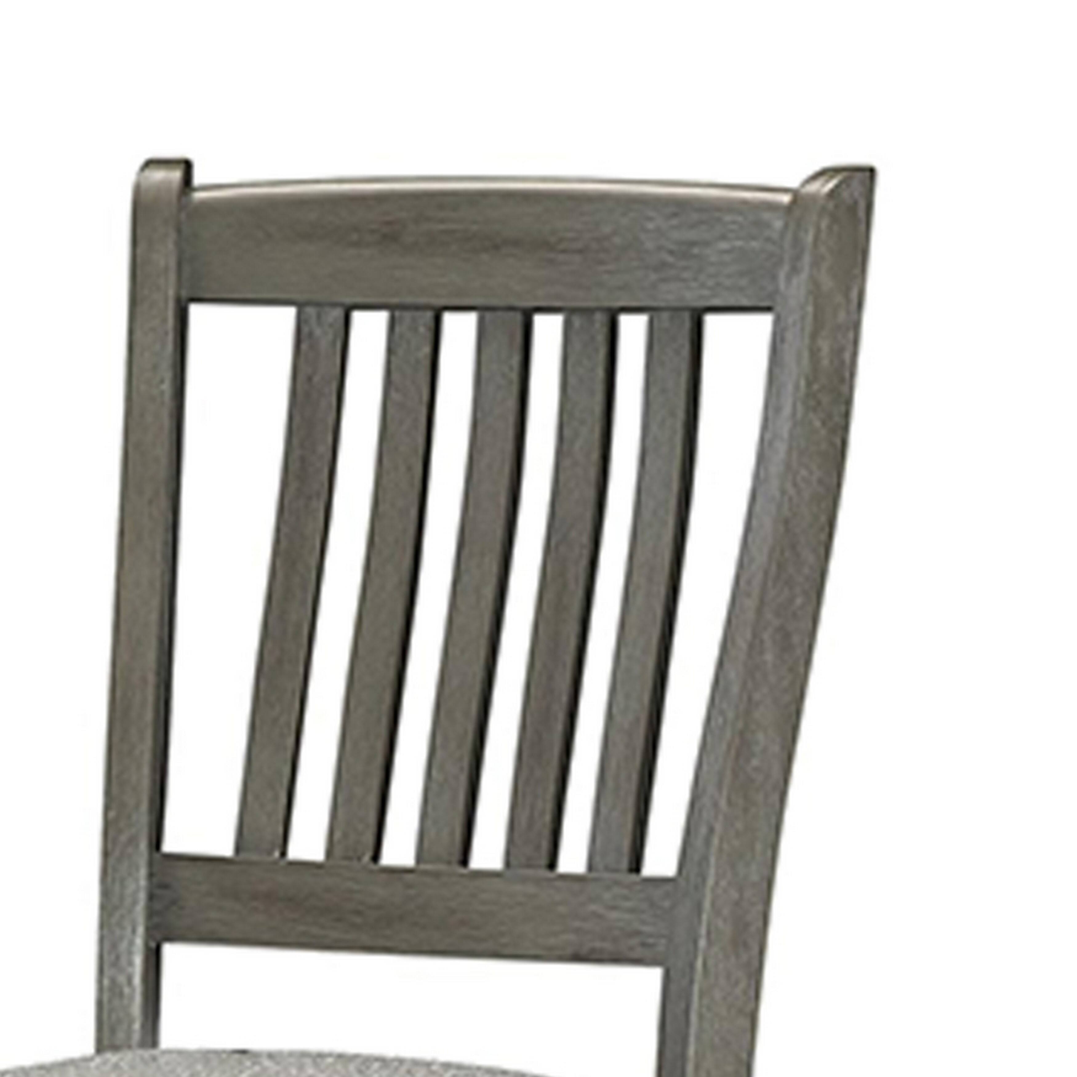 Alt View 2. Manhattan Lane - 26 Inch Counter Height Chair Set of 2, Slat Back, Fabric Seat - Gray.