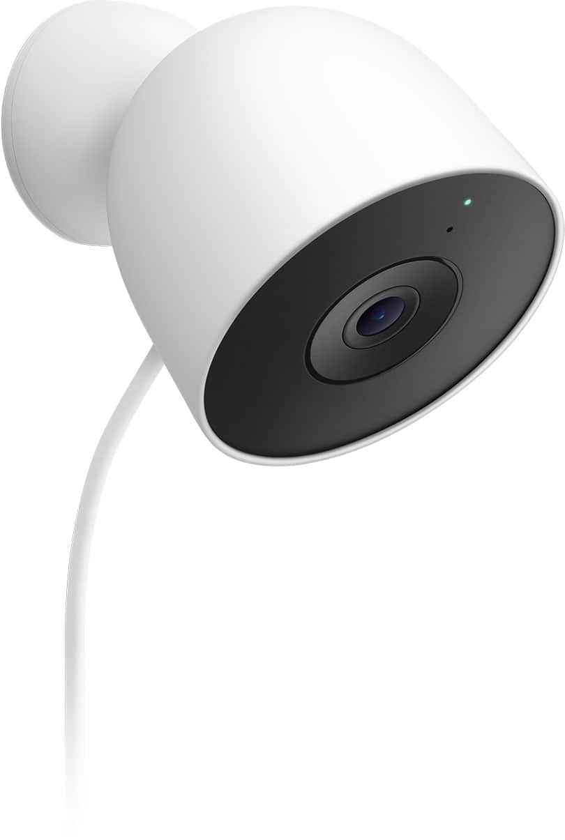 Alt View 1. Google - Nest Cam Outdoor (wired, 2nd gen) - 2K Video and Gemini - 1-Pack - Snow.