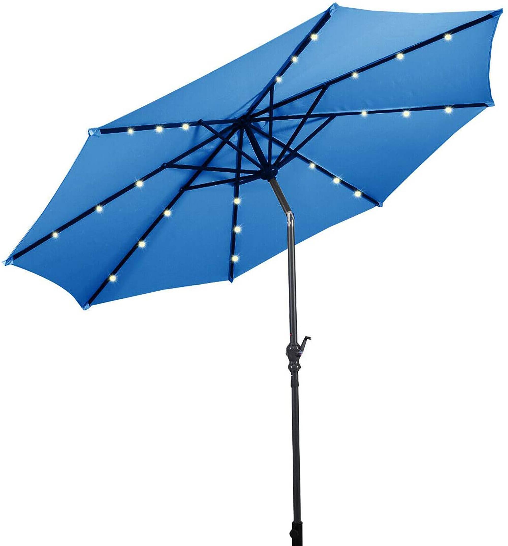 Alt View 8. Costway - Costway 10ft Solar Lights Patio Umbrella Outdoor W/ 50 LBS Movable Umbrella Stand - Blue.
