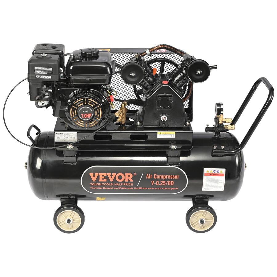 Compressor Tank VEVOR 7HP Gas Powered Air Compressor, 21 Gallon Horizontal Air ...