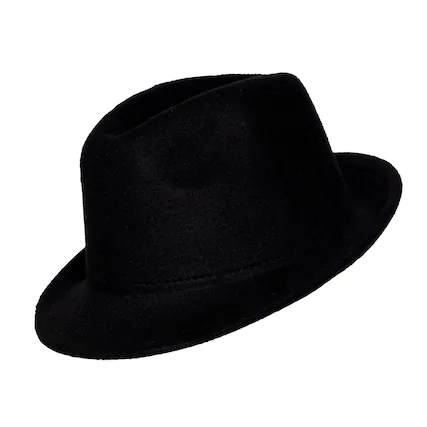 Front. Underwraps - Black Felt Fedora Adult Costume Accessory - Black.