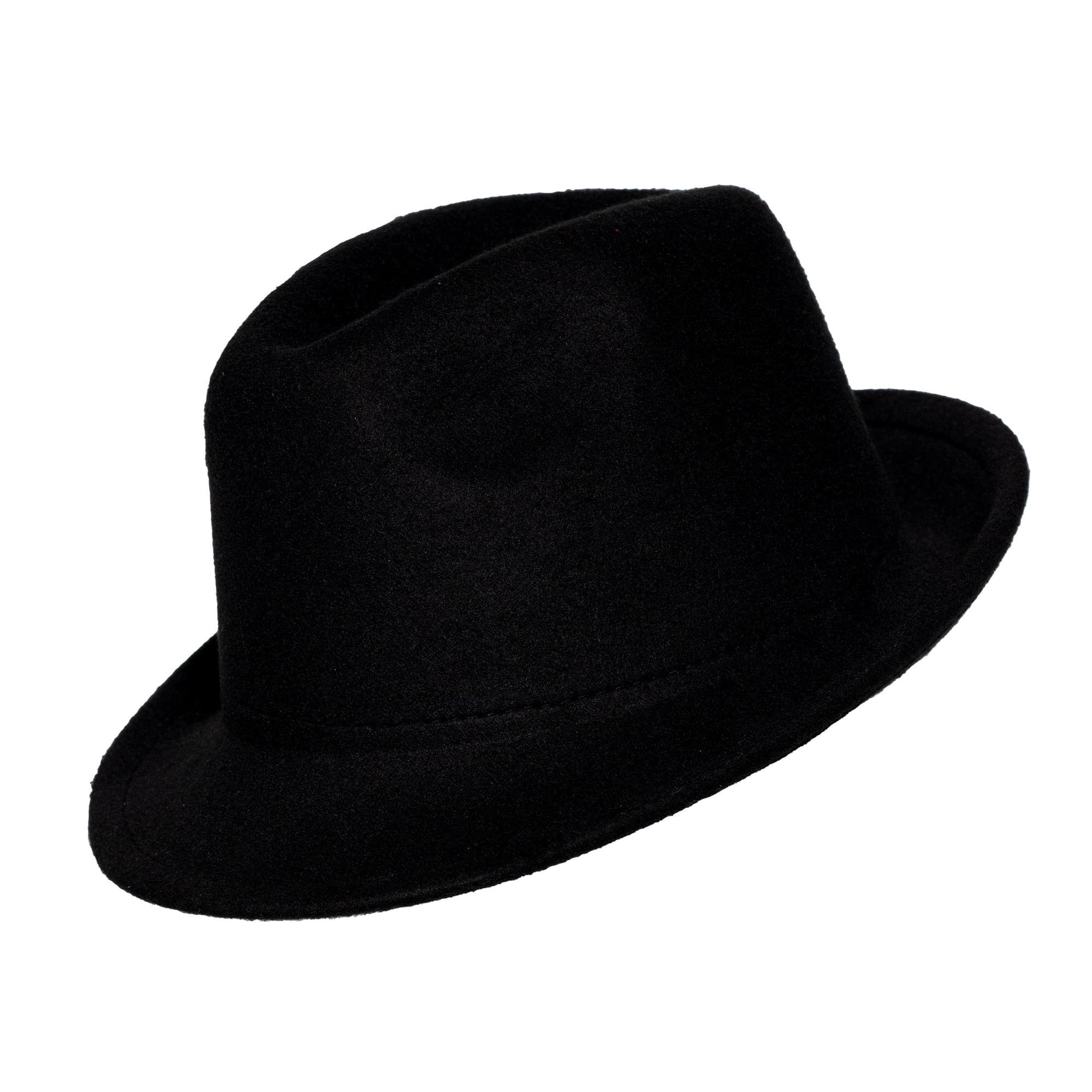 Front. Underwraps - Black Felt Fedora Adult Costume Accessory - Black.