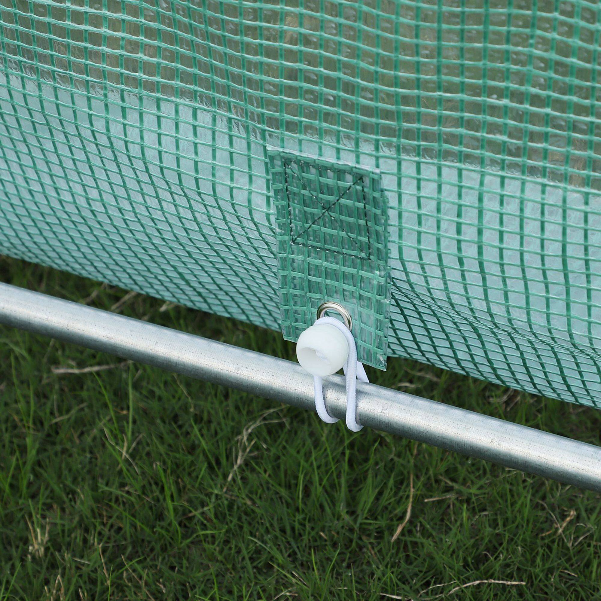 Alt View 8. Outsunny - 20' x 10' x 7' Outdoor Walk-in Greenhouse, Tunnel Green House with Roll-up Windows, Zippered Door, PE Cover - Green.