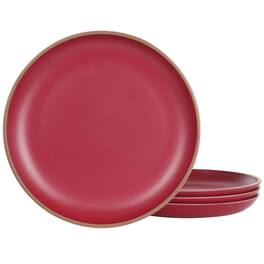 Gibson - Home Rockabye 4 Piece Melamine Dinner Plate Set in Dark - Pink