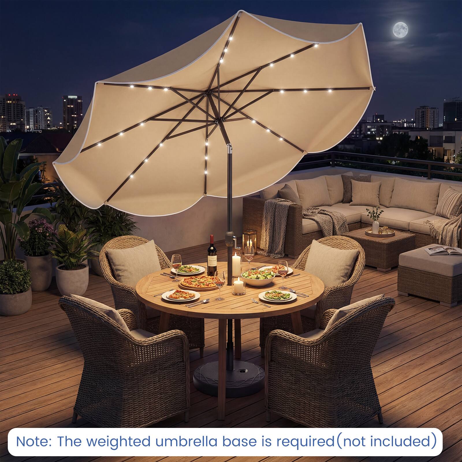 Note: The weighted umbrella base is required (not included)