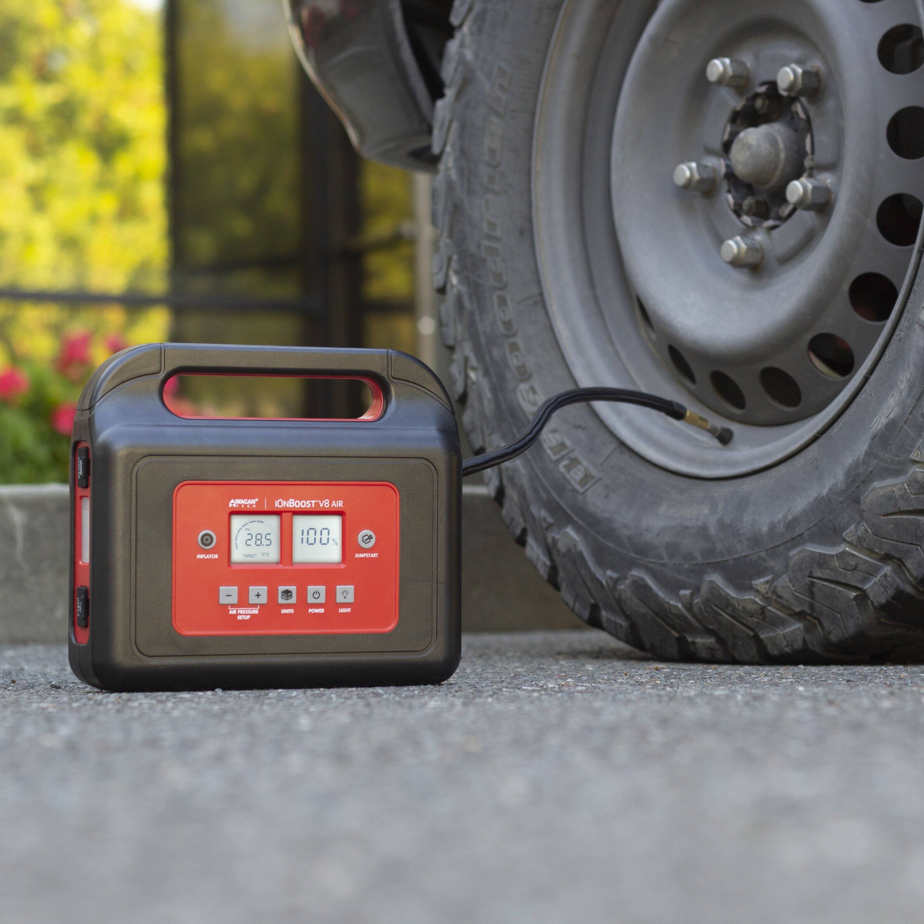 Alt View 3. Wagan Tech - 600 Amp Portable Jump Starter + Air Compressor - Black.