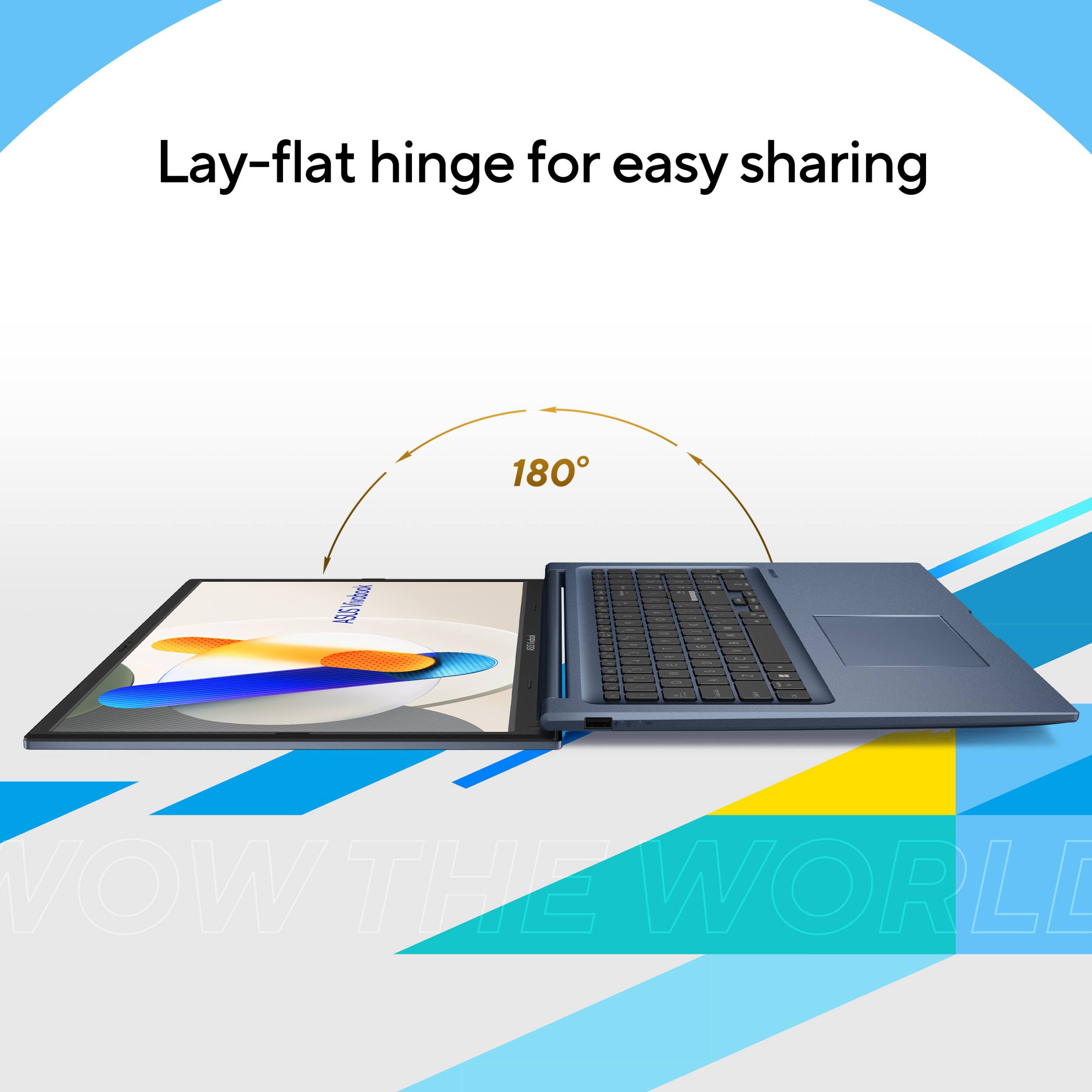 Lay-flat hinge for easy sharing  
180°  
1SS 45.5kems  
VOW THE WORLD