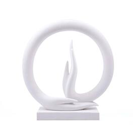 Refined Abode Design - Desert Sandstone Buddha Hand Statue Yoga Decor The Art Of Minimalism Valuable Collection (solid 6.6 Pounds) - White Sandstone